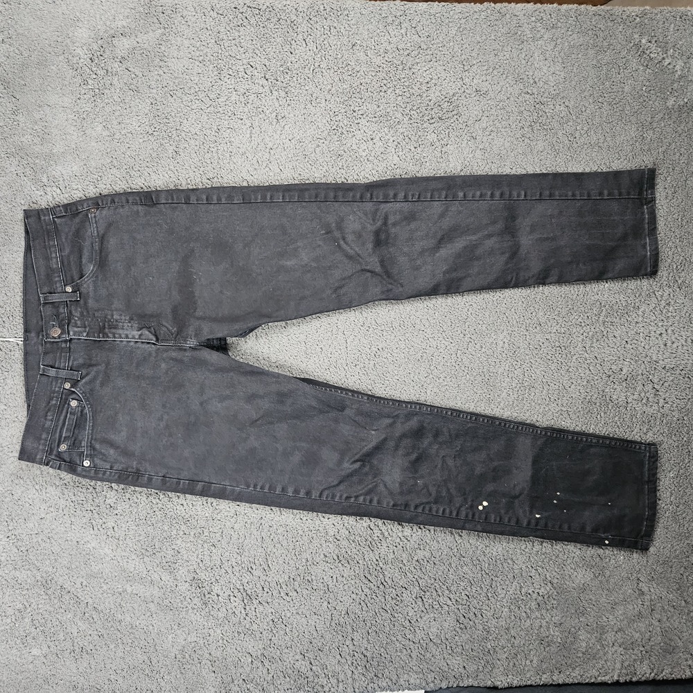 Levis 505 Jeans Mens 33x34 Black Straight Leg Classic‎ Workwear